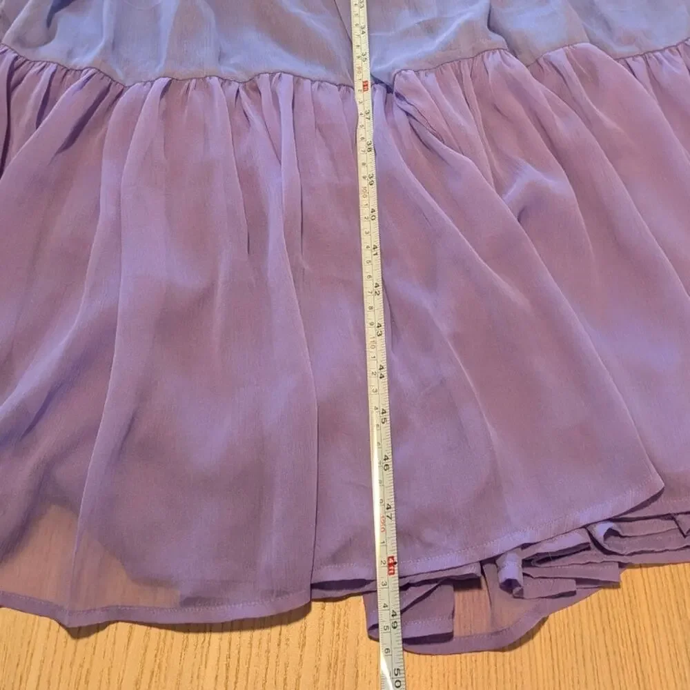 By Anthropologie Tiered Sheer Ombré Duster Womens One Size Purple Relaxed Coat - Picture 8 of 10